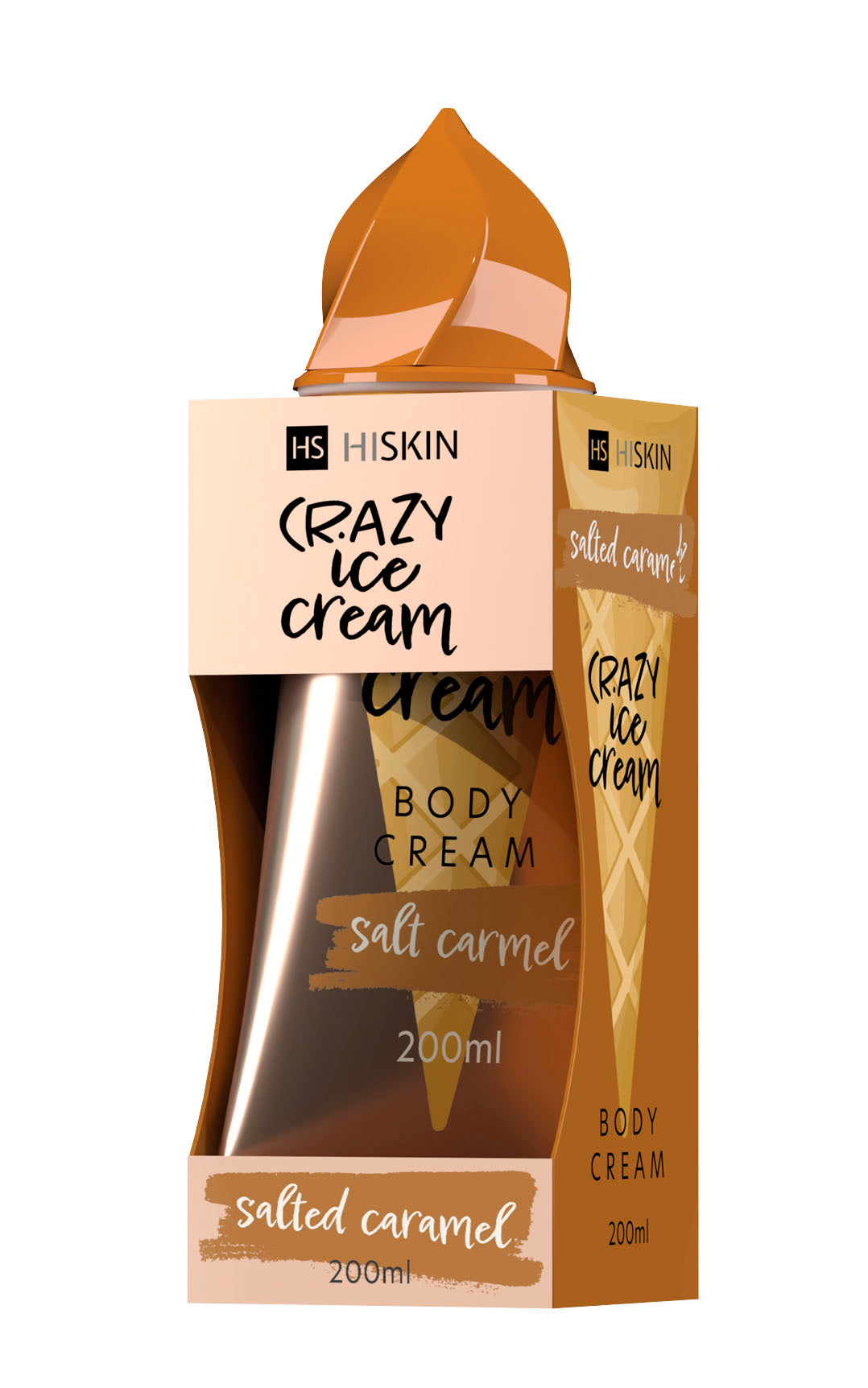 Crazy Body drėkinantis kūno kremas "Sūrios karamelės ledai", 200ml - Odiste