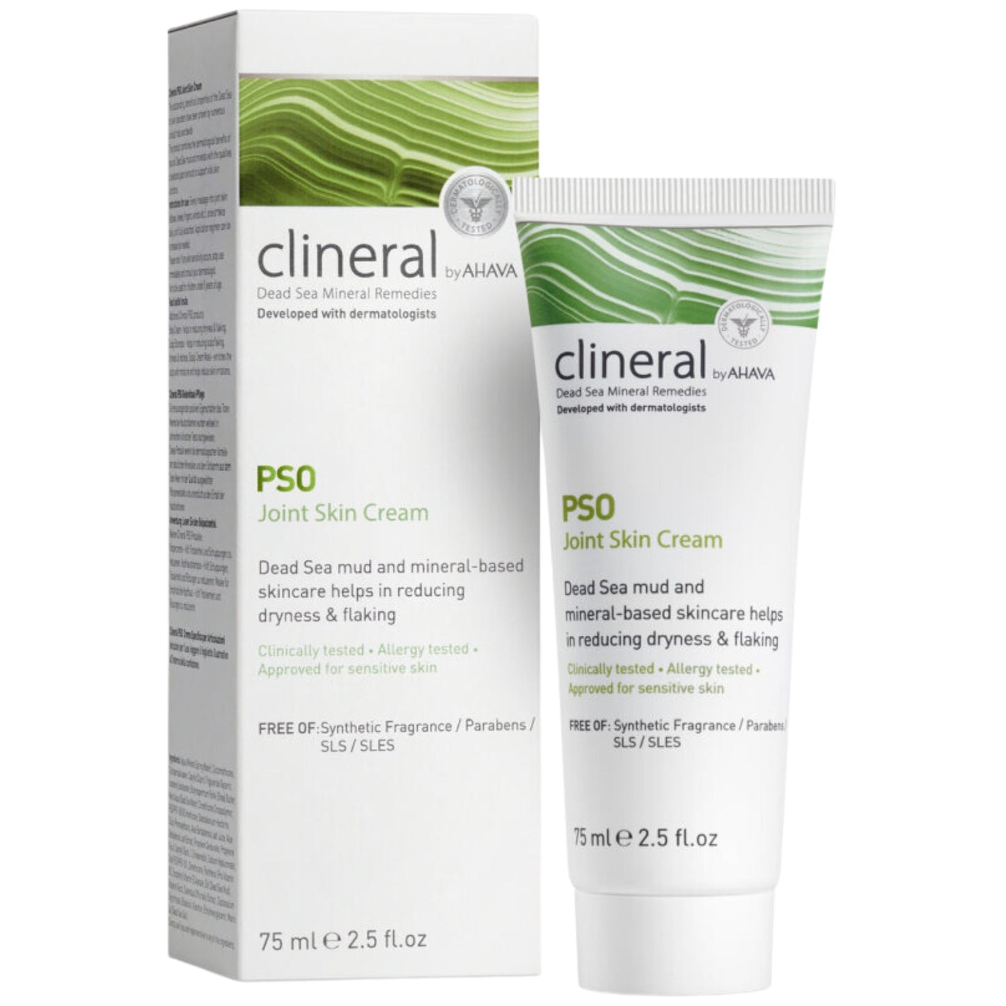 AHAVA CLINERAL PSO ALKŪNIŲ IR KELIŲ SRITIES ODOS KREMAS, 75 ML - Odiste