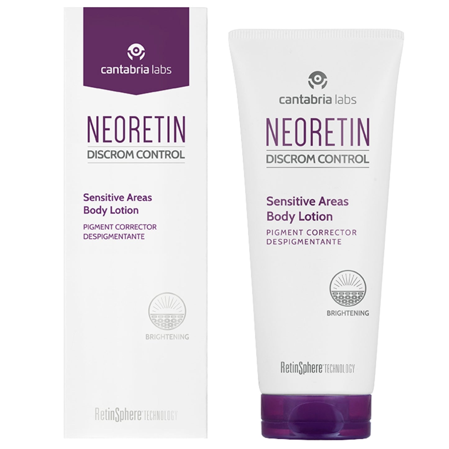 NEORETIN DC ŠVIESINANTIS KŪNO LOSJONAS JAUTRIOMS ZONOMS, 100 ML - Odiste
