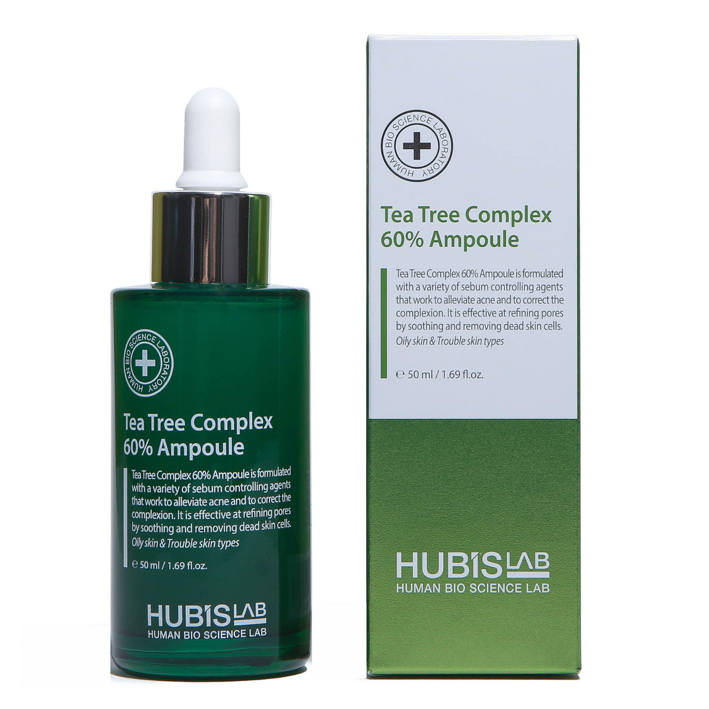 HUBISLAB AMPULĖ SU 60% ARBATMEDŽIO KOMPLEKSU, 50 ML - Odiste