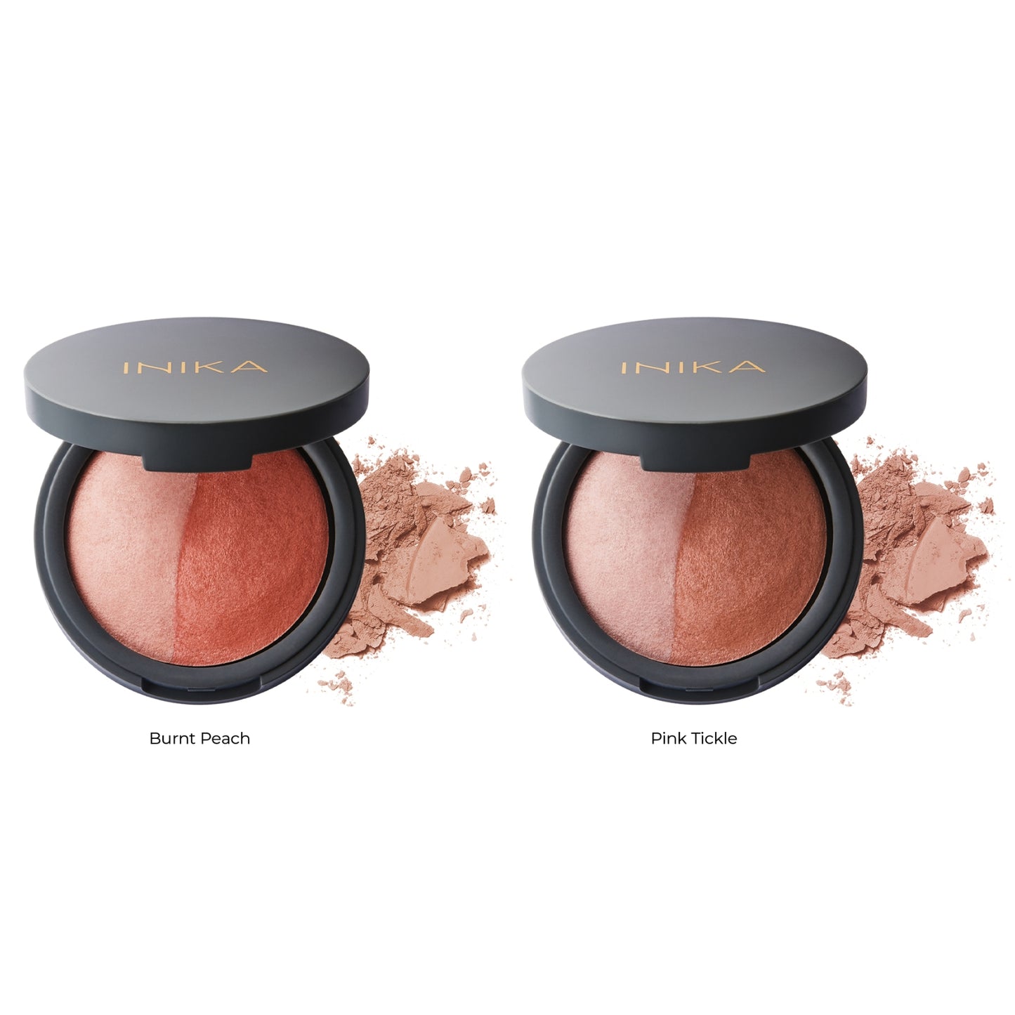 INIKA ORGANIC KOMPAKTINIAI MINERALINIAI SKAISTALAI DUO - Burnt Peach, 6.5 g - Odiste
