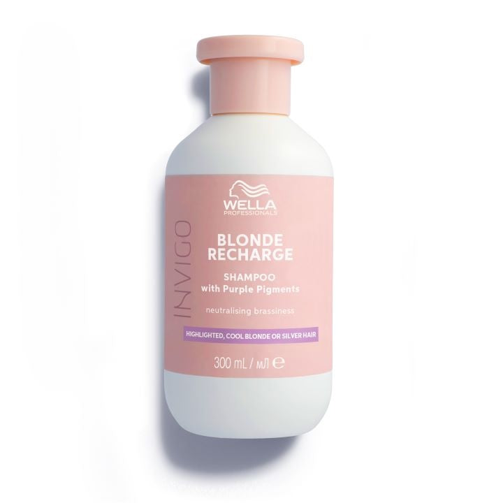 Wella Professionals INVIGO BLONDE RECHARGE geltoną atspalvį neutralizuojantis šampūnas, 300 ml - Odiste