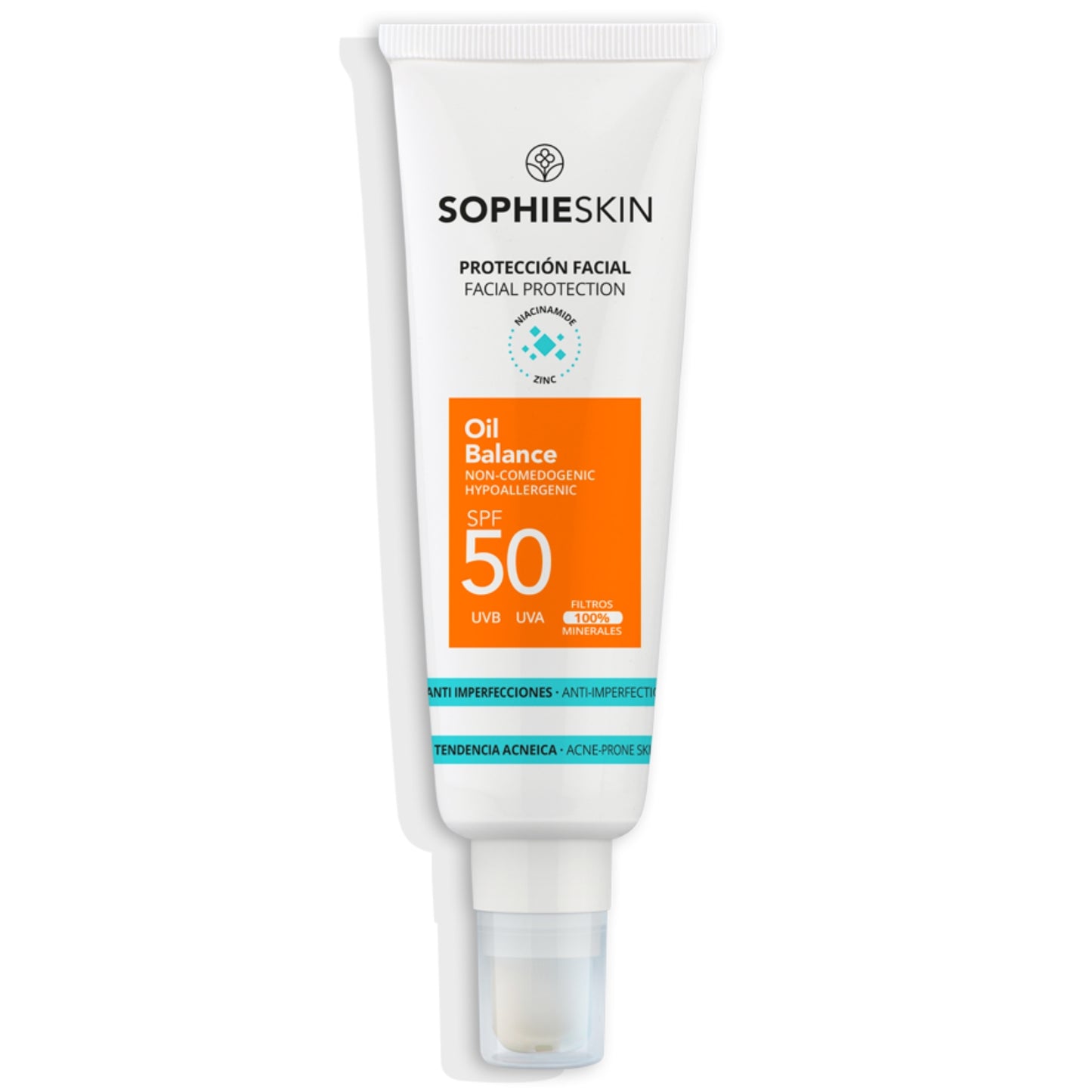 SOPHIE SKIN OIL BALANCE APSAUGINIS FLUIDAS VEIDUI NUO SAULĖS SPF 50, 50 ML - Odiste