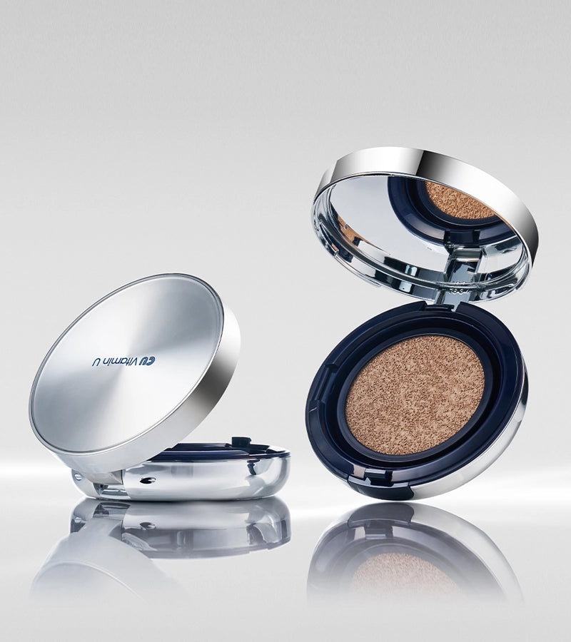 CUSKIN makiažo pagrindas-kušonas su pusiau matiniu finišu SPF50+ PA++++, 15g + 15g