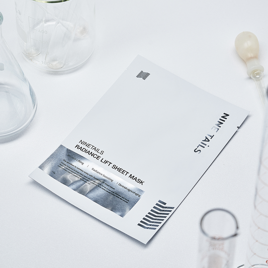 NINE TAILS Radiance Lift Sheet Mask intensyviai drėkinanti ir odos komfortą palaikanti lakštinė veido kaukė, 23 g (1 vnt.)