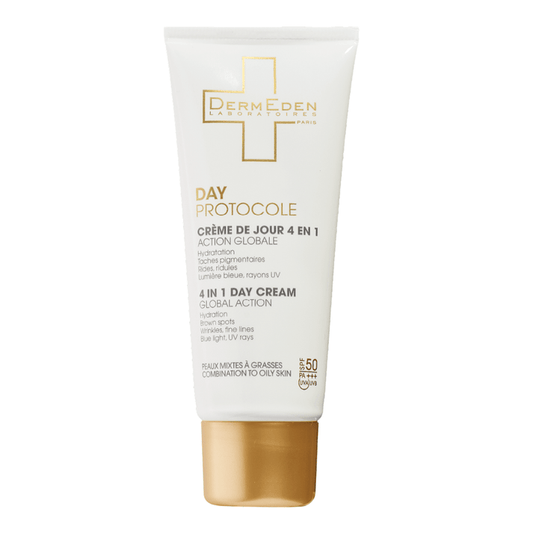 Dieninis apsauginis drėkinamasis kremas nuo saulės mišriai, riebiai odai SPF 50, 50ml