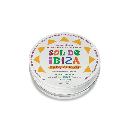SOL DE IBIZA apsauginis kremas veidui ir kūnui nuo saulės vaikams BABY&KIDS SPF 30, 30 g