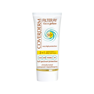 COVERDERM FILTERAY FACE PLUS OILY/ACNEIC SPF50+/ Apsauginis veido kremas riebiai, aknės pažeistai odai SPF50+, 50 ml