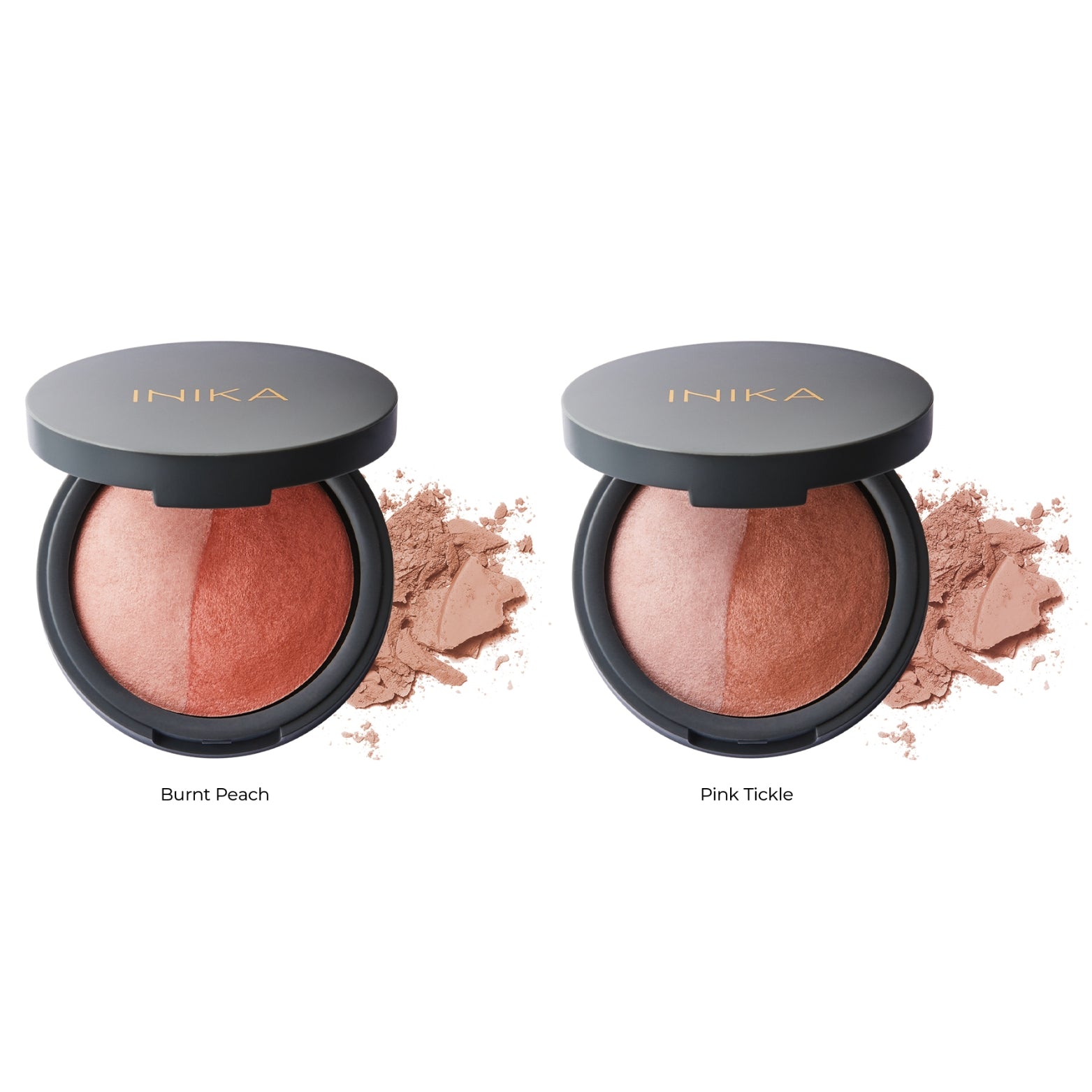 INIKA ORGANIC KOMPAKTINIAI MINERALINIAI SKAISTALAI DUO - Burnt Peach, 6.5 g - Odiste