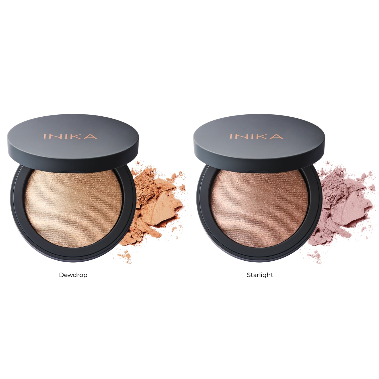 INIKA ORGANIC ŠVYTĖJIMO SUTEIKIANTI KOMPAKTINĖ PUDRA - Dewdrop, 8 g - Odiste